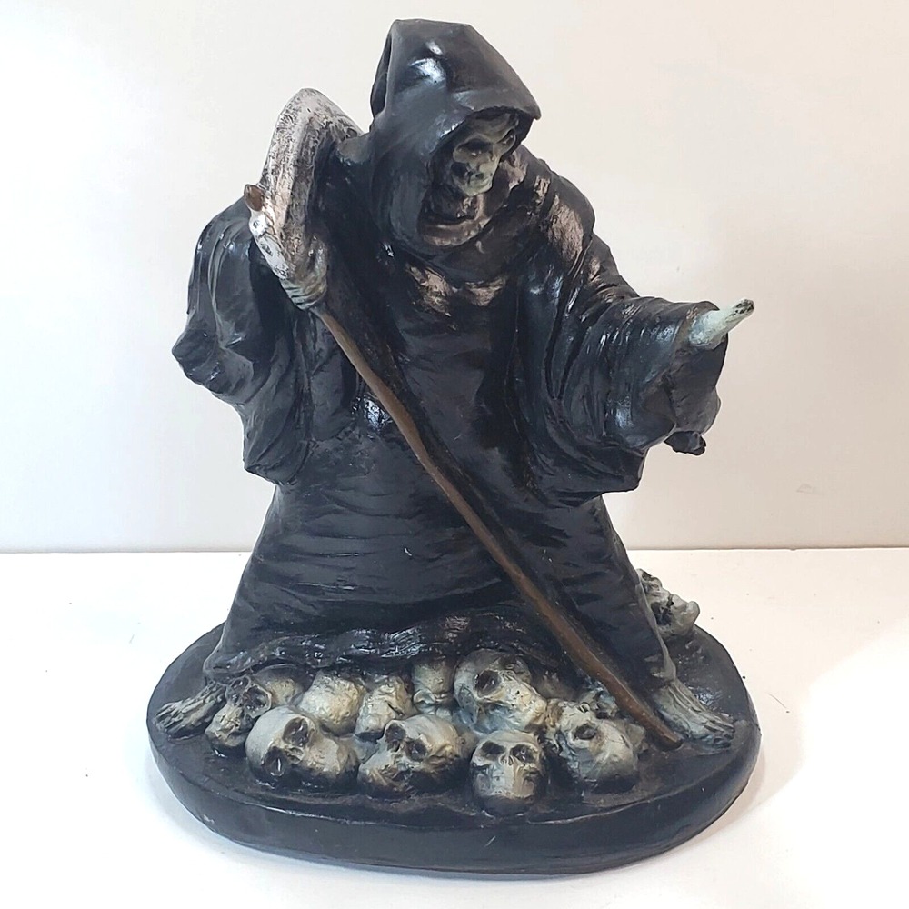 Vtg 1996 The Paper Magic Group Blow Mold Grim Reaper Skulls Halloween Decor 9 in